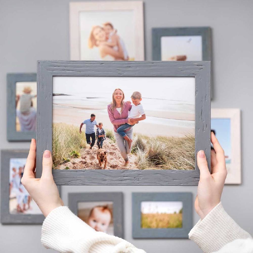 Photolini 9er Bilderrahmen-Set Strandhaus Rustikal Saisonschlussverkauf