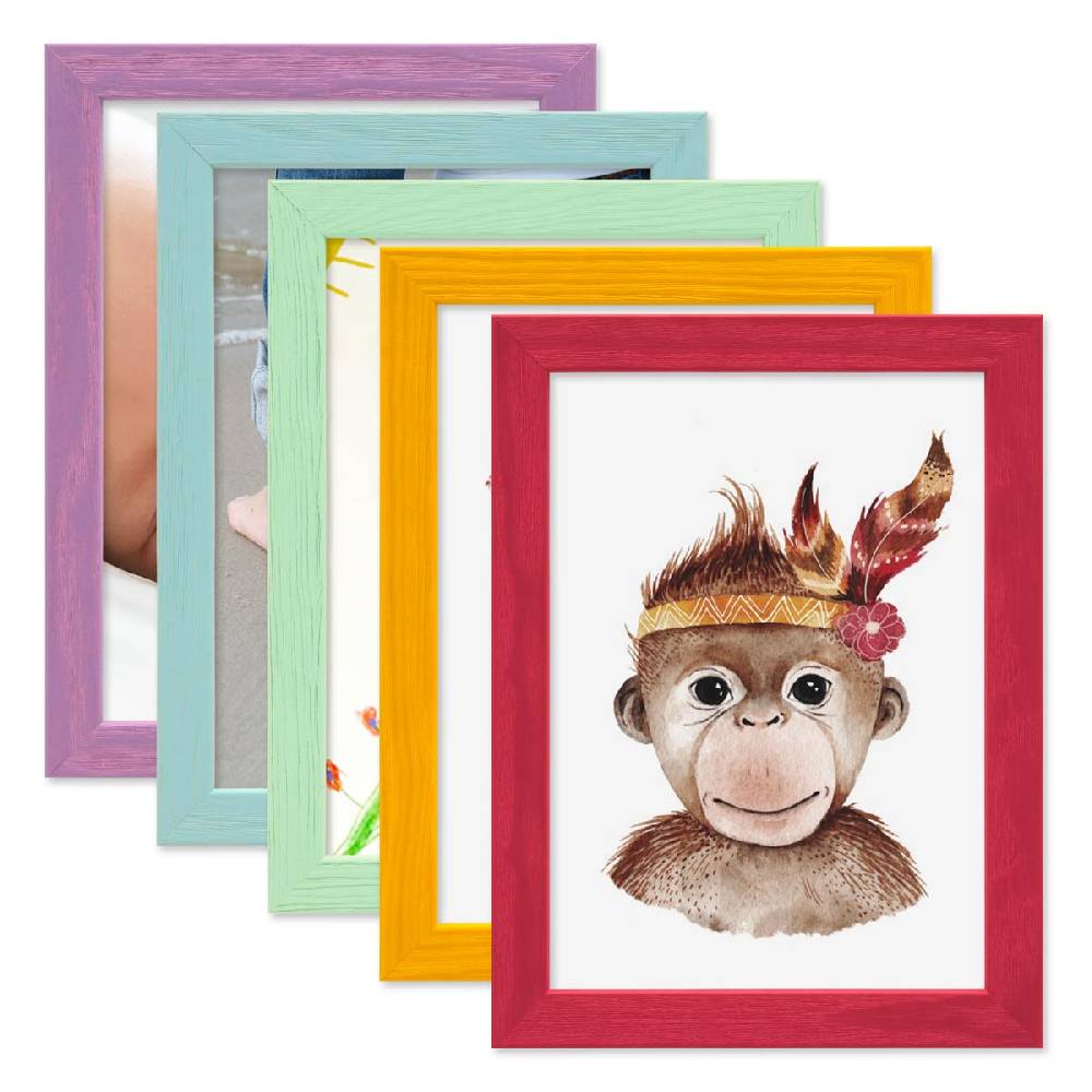 Photolini Bilderrahmen 5er Set Bunt 15x20 cm | Acrylglas