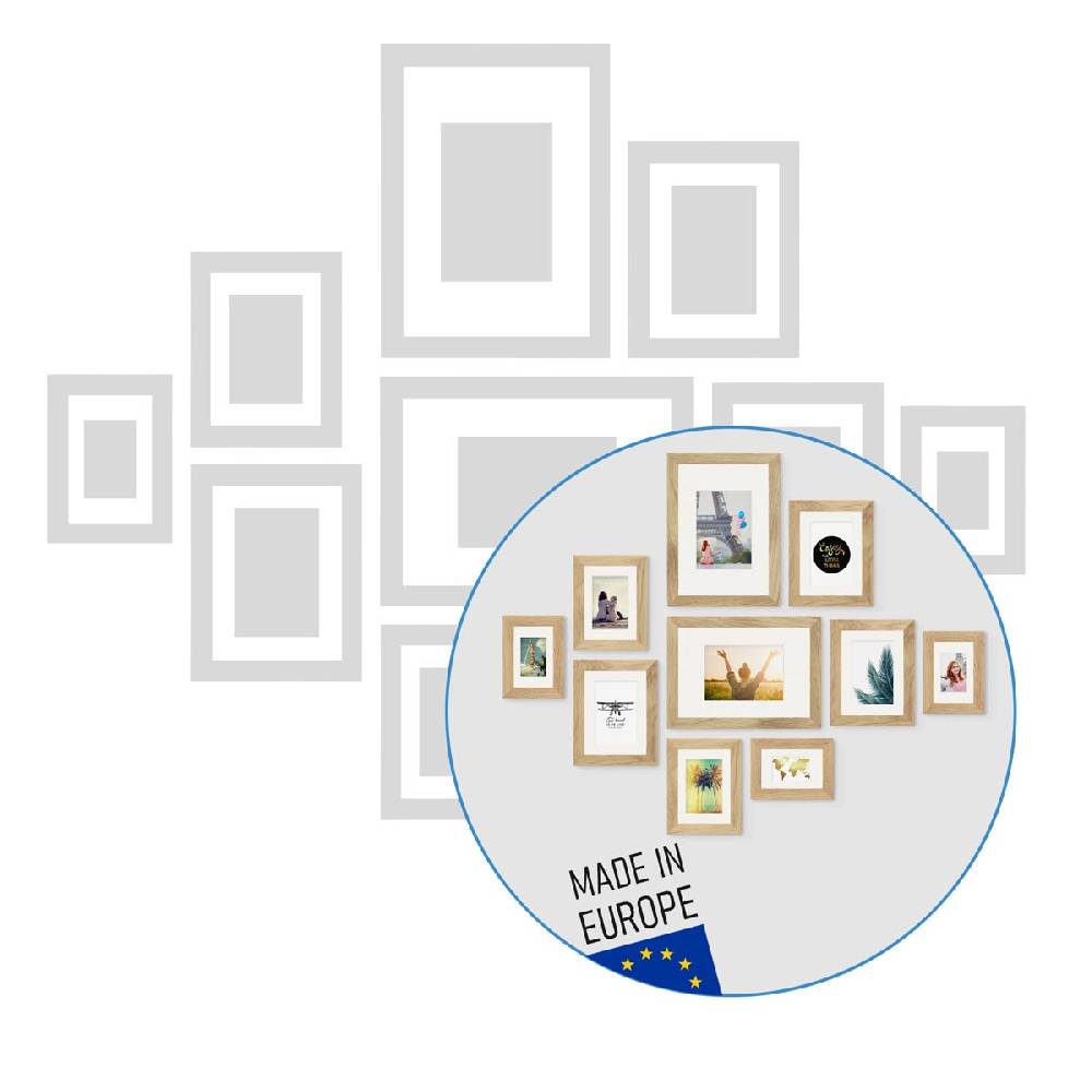 Photolini Passepartouts Creme-Weiß für 10er Rahmen-Set No.1