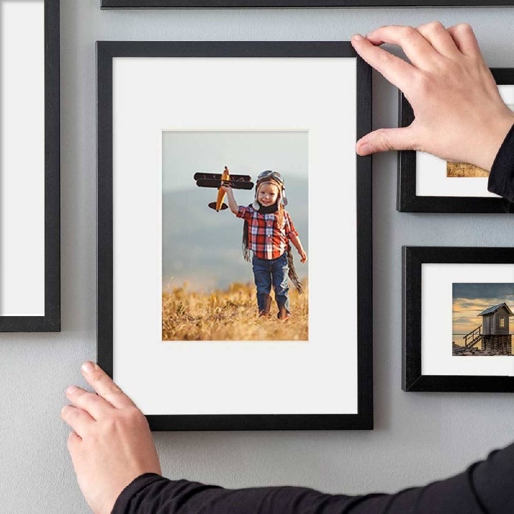 Photolini Passepartouts Creme-Weiß für 9er Rahmen-Set No.3 Exklusive Angebote