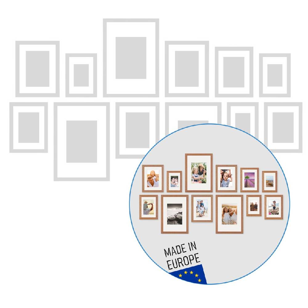 Photolini Passepartouts Creme-Weiß für 12er Rahmen-Set No.1