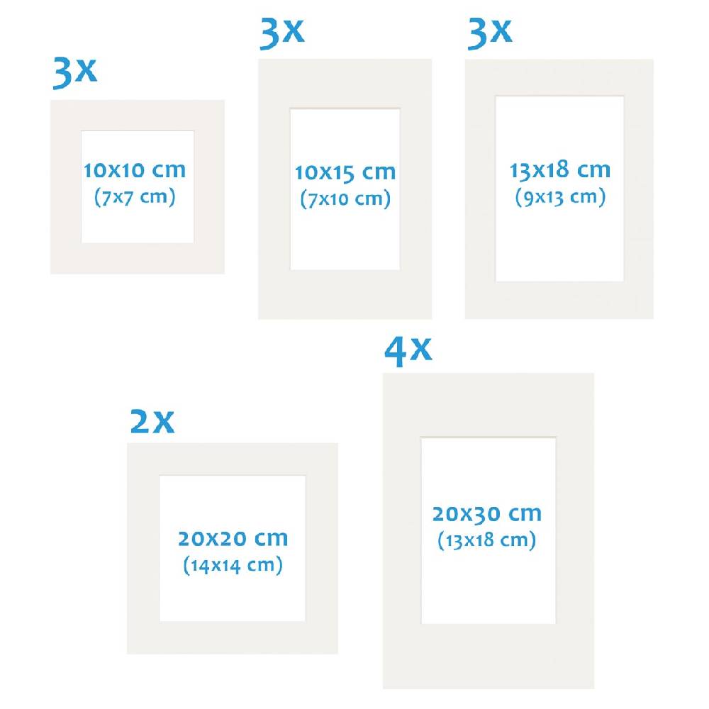 Photolini Passepartouts Creme-Weiß für 15er Rahmen-Set No.1 Tägliche Deals