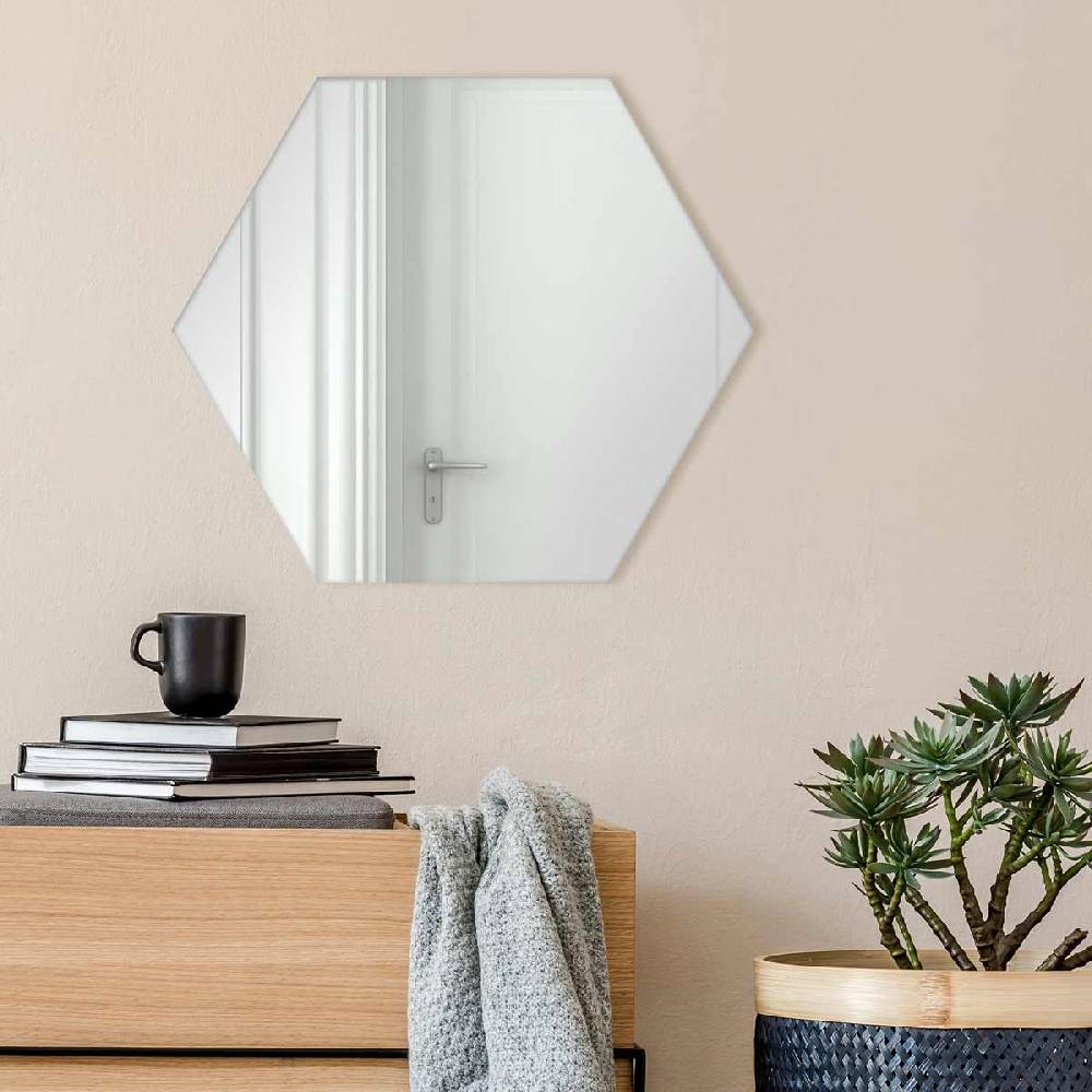 Photolini Spiegel Sechseckig ohne Rahmen 52x60 cm Wochenangebot