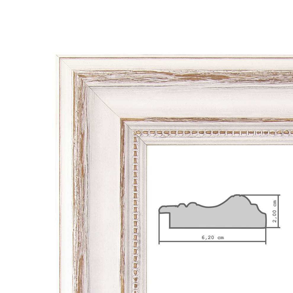 Photolini Wand-Spiegel 60x110 cm im Landhaus-Stil Weiss / Spiegelfläche 50x100 cm Letzte 3 Tage