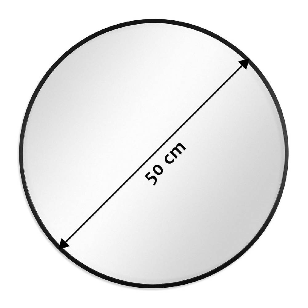 Photolini Spiegel Rund Schwarz mit Metallrahmen 50 cm Letzter Tag