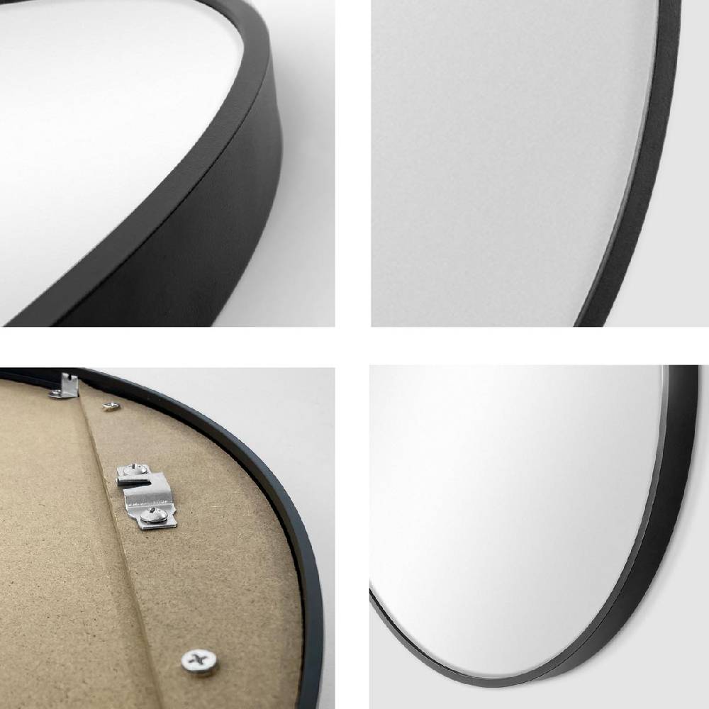 Photolini Spiegel Rund Schwarz mit Metallrahmen 70 cm Zeitbegrenzte Promotion
