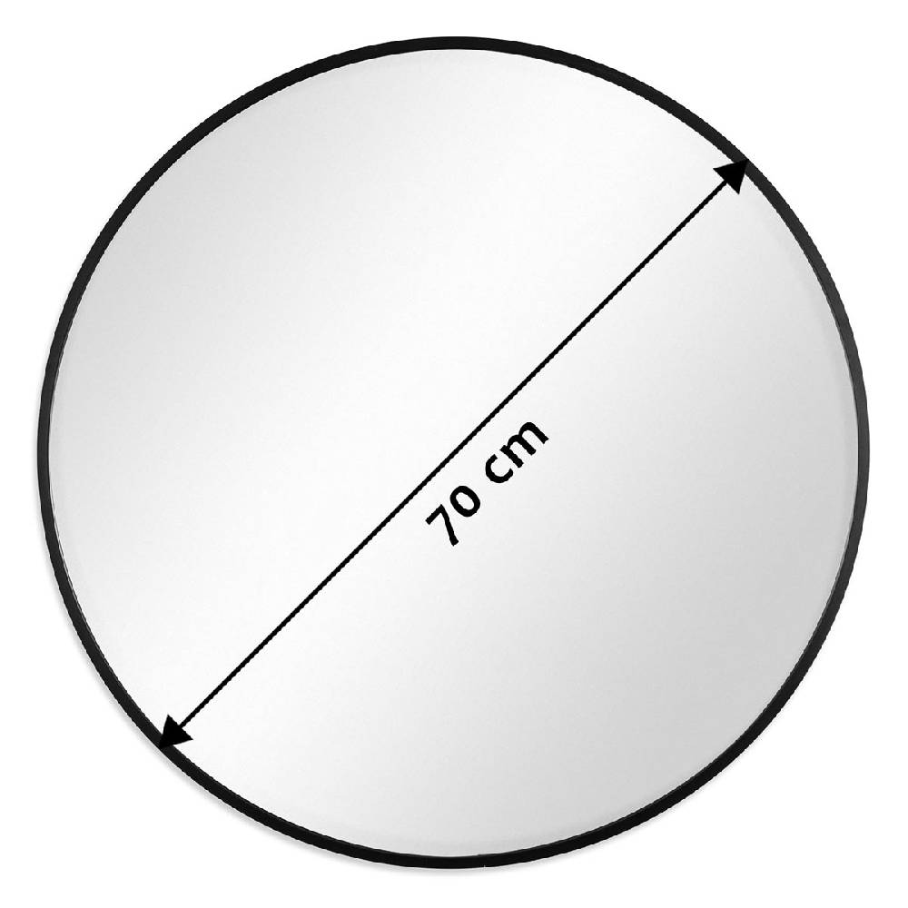Photolini Spiegel Rund Schwarz mit Metallrahmen 70 cm Zeitbegrenzte Promotion