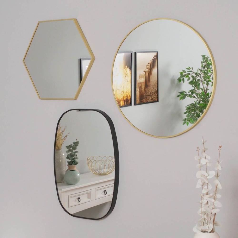 Photolini Spiegel Oval Silber mit Metallrahmen 40x80 cm Bis zu 60% Rabatt