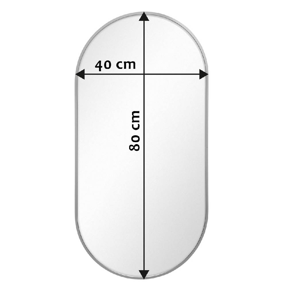 Photolini Spiegel Oval Silber mit Metallrahmen 40x80 cm Bis zu 60% Rabatt