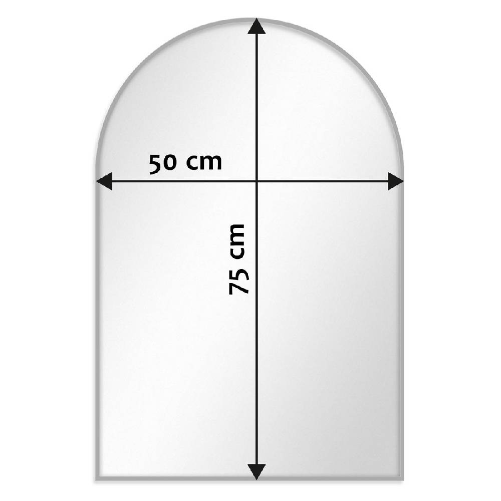 Photolini Spiegel Rundbogen Silber mit Metallrahmen 50x75 cm Bis zu 65% Rabatt