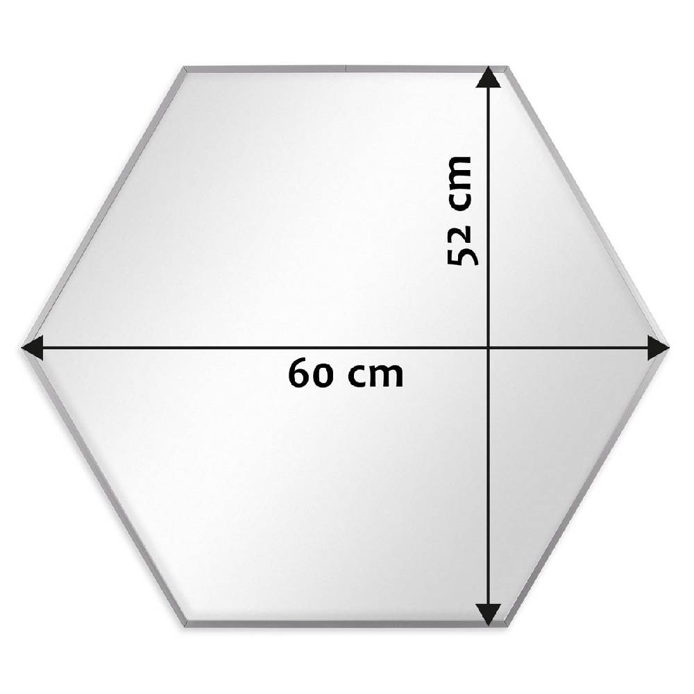 Photolini Spiegel Sechseckig Silber mit Metallrahmen 52x60 cm Bis zu 55% Rabatt