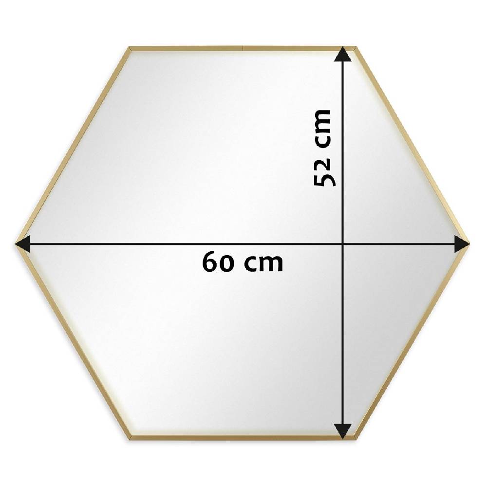 Photolini Spiegel Sechseckig Gold mit Metallrahmen 52x60 cm Discount Store für neue Produkte