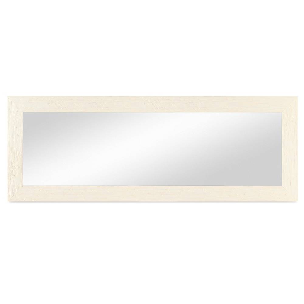 Photolini Wand-Spiegel 40x100 cm im Strandhaus-Stil Breit Weiss Rustikal / Spiegelfläche 30x90 cm Super Rabatt