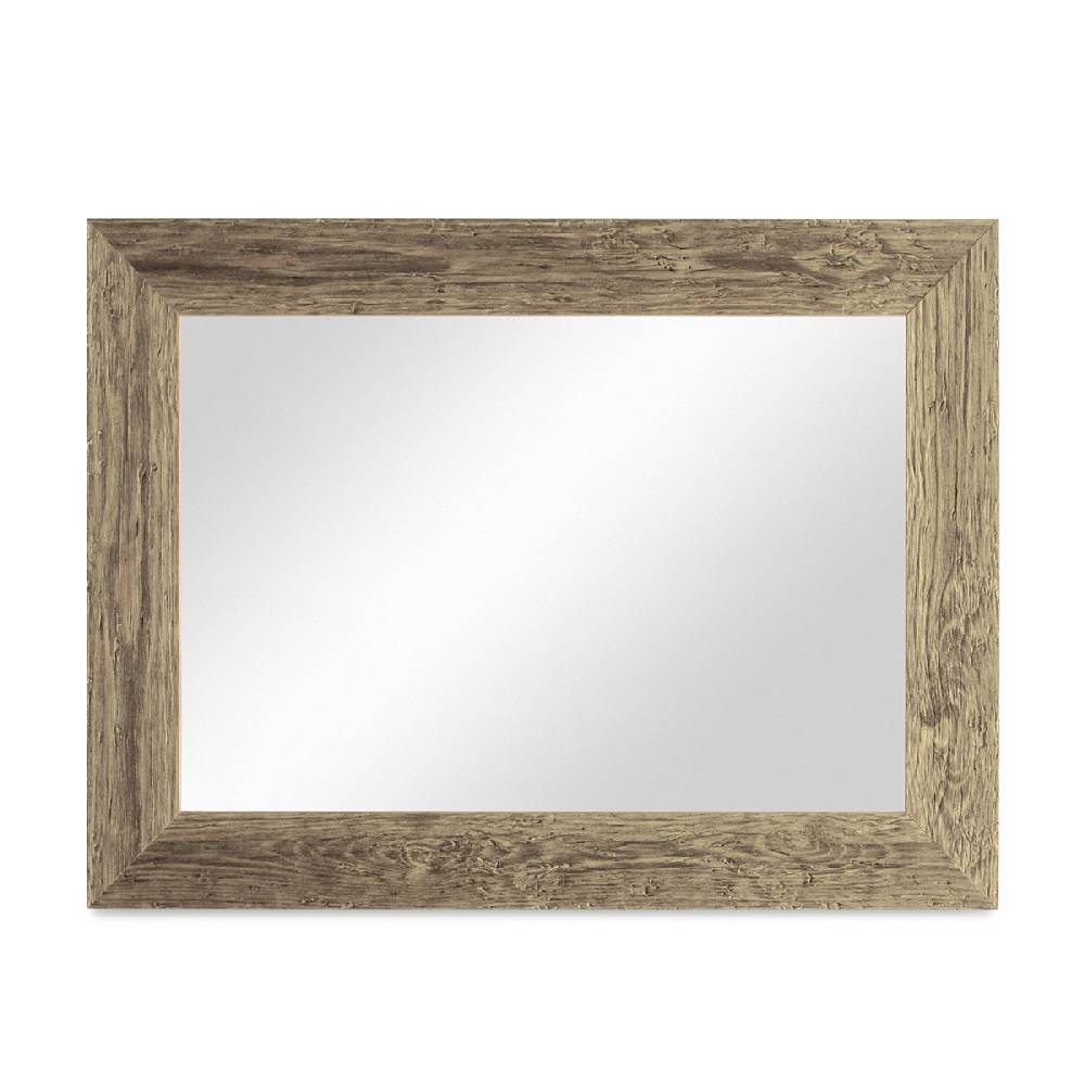 Photolini Wand-Spiegel 40x50 cm im Strandhaus-Stil Breit Eiche-Optik Rustikal / Spiegelfläche 30x40 cm Riesige Rabatte