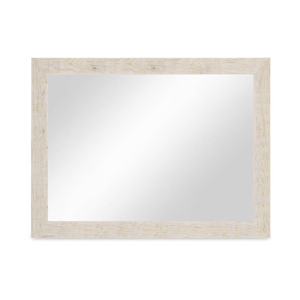 Photolini Wand-Spiegel 36x46 cm im Strandhaus-Stil Rustikal Weiss / Spiegelfläche 30x40 cm 50% Rabatt mit kostenlosem Versand