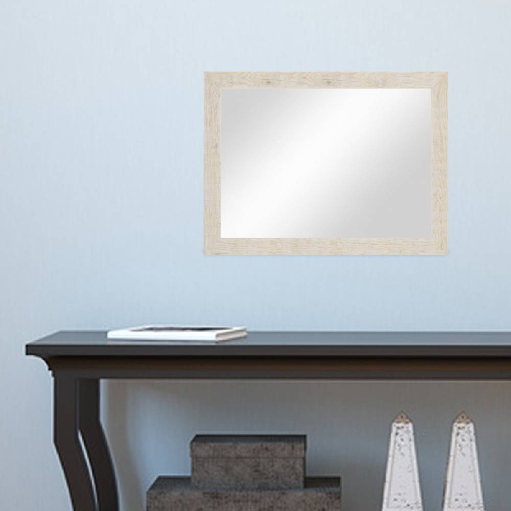 Photolini Wand-Spiegel 36x46 cm im Strandhaus-Stil Rustikal Weiss / Spiegelfläche 30x40 cm 50% Rabatt mit kostenlosem Versand