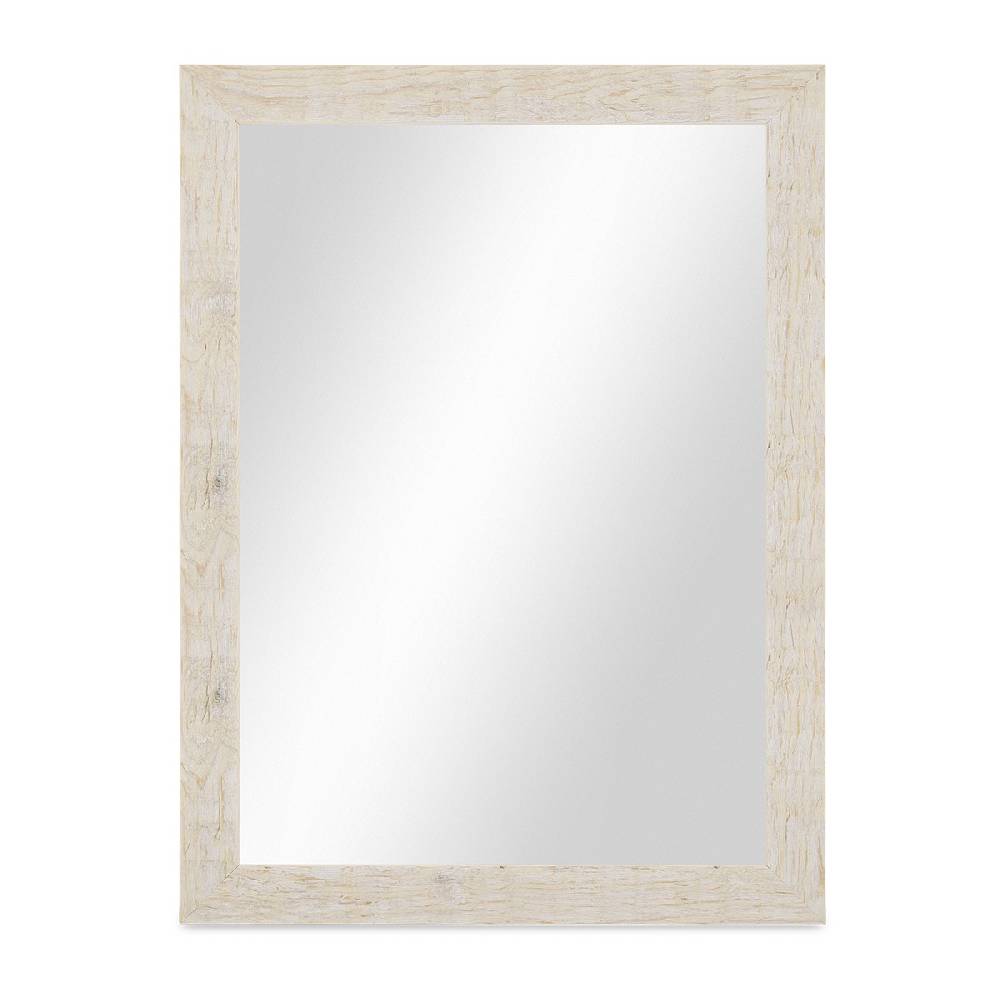 Photolini Wand-Spiegel 36x46 cm im Strandhaus-Stil Rustikal Weiss / Spiegelfläche 30x40 cm 50% Rabatt mit kostenlosem Versand