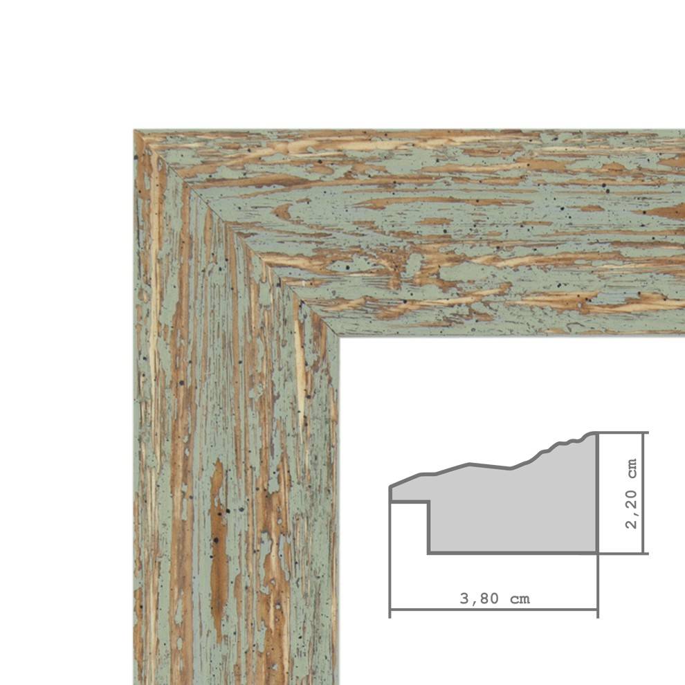 Photolini Wand-Spiegel 56x106 cm Grau-Grün Shabby-Chic Vintage / Spiegelfläche 50x100 cm Clearance-Verkauf