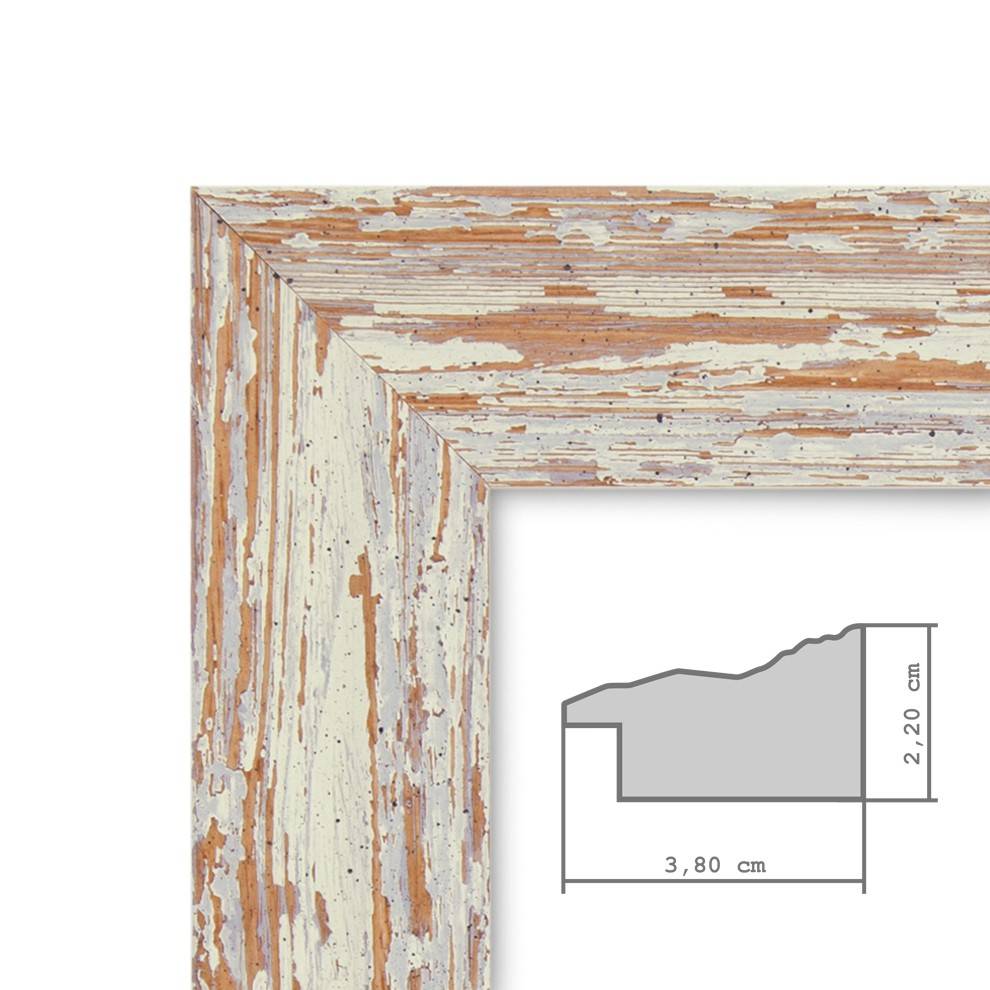 Photolini Wand-Spiegel 56x106 cm Weiss Shabby-Chic Vintage / Spiegelfläche 50x100 cm Kostenloser Versand international