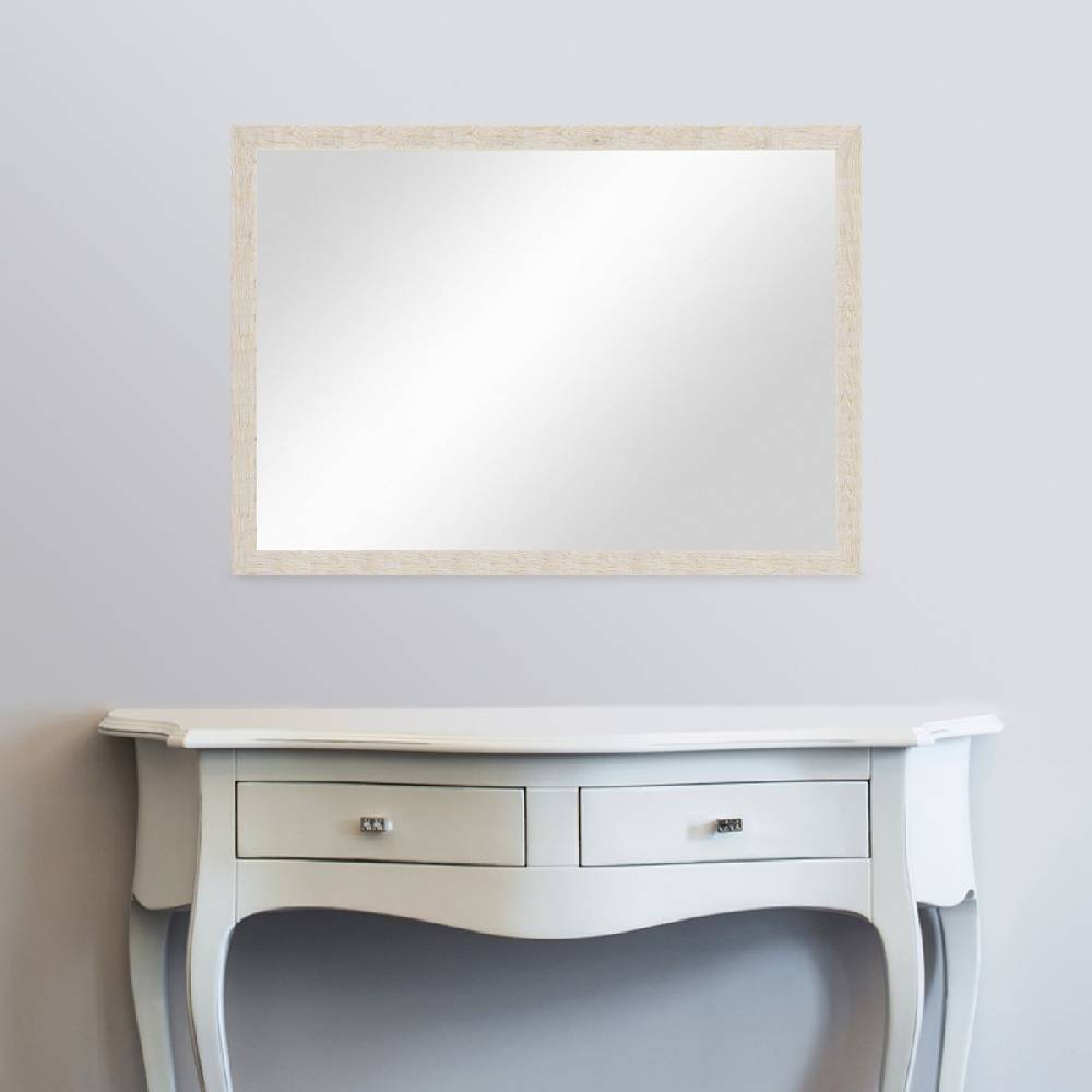 Photolini B-WARE: Wand-Spiegel 56x76 cm im Strandhaus-Stil Rustikal Weiß / Spiegelfläche 50x70 cm Rabatte dieses Monats