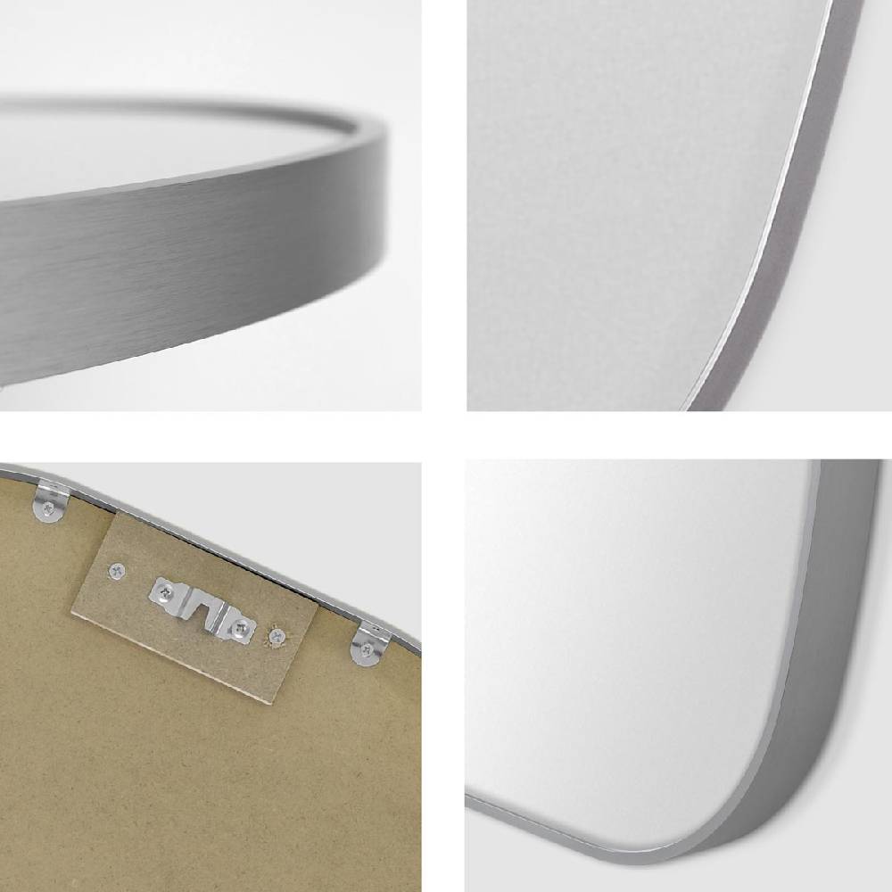 Photolini B-WARE: Spiegel Oval Silber mit Metallrahmen 50x70 cm 2025