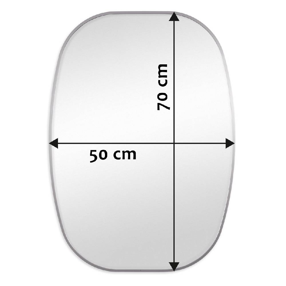 Photolini B-WARE: Spiegel Oval Silber mit Metallrahmen 50x70 cm 2025