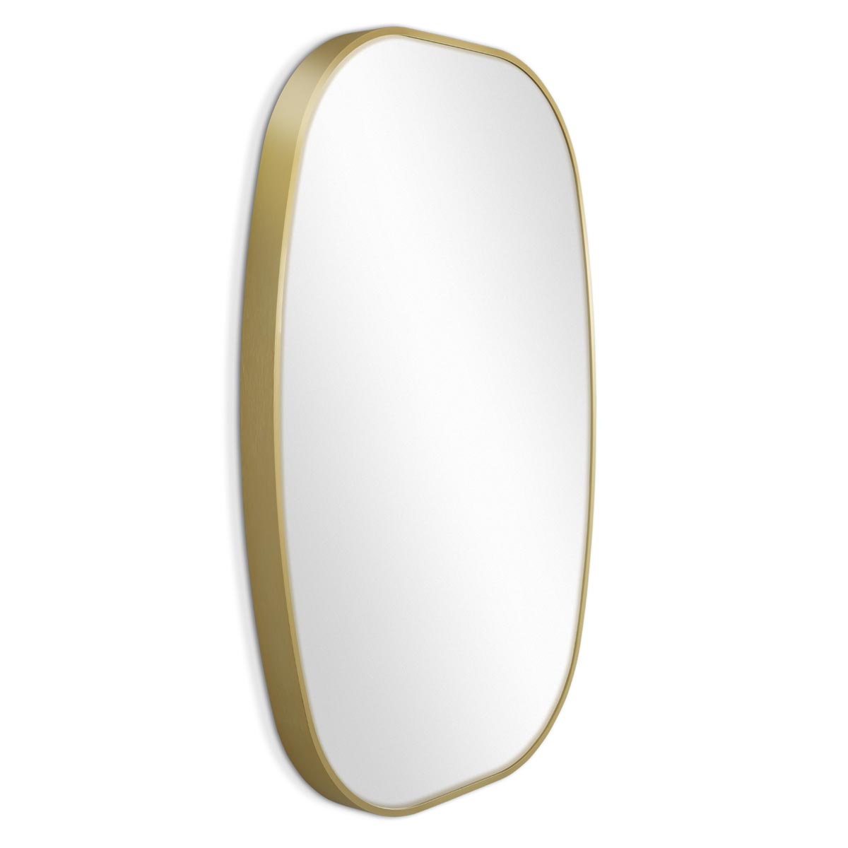 Photolini B-WARE: Spiegel Oval Gold mit Metallrahmen 50x70 cm