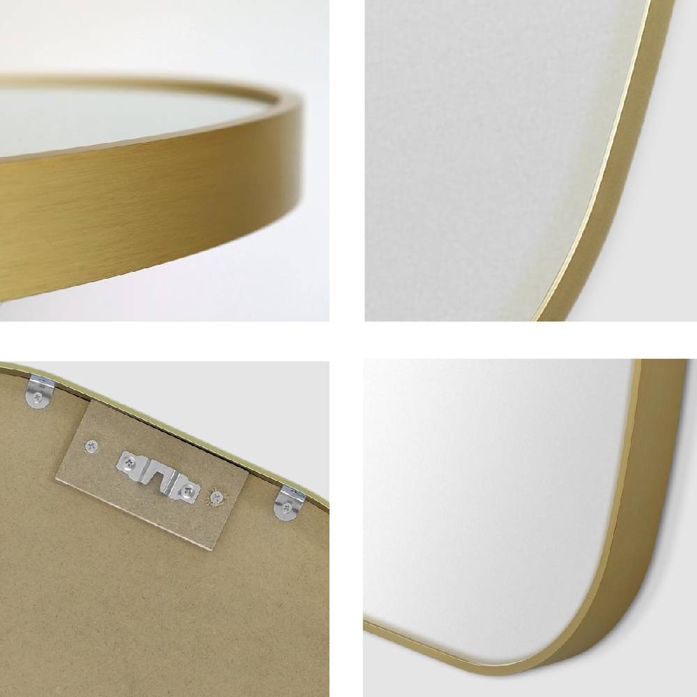 Photolini B-WARE: Spiegel Oval Gold mit Metallrahmen 50x70 cm Online