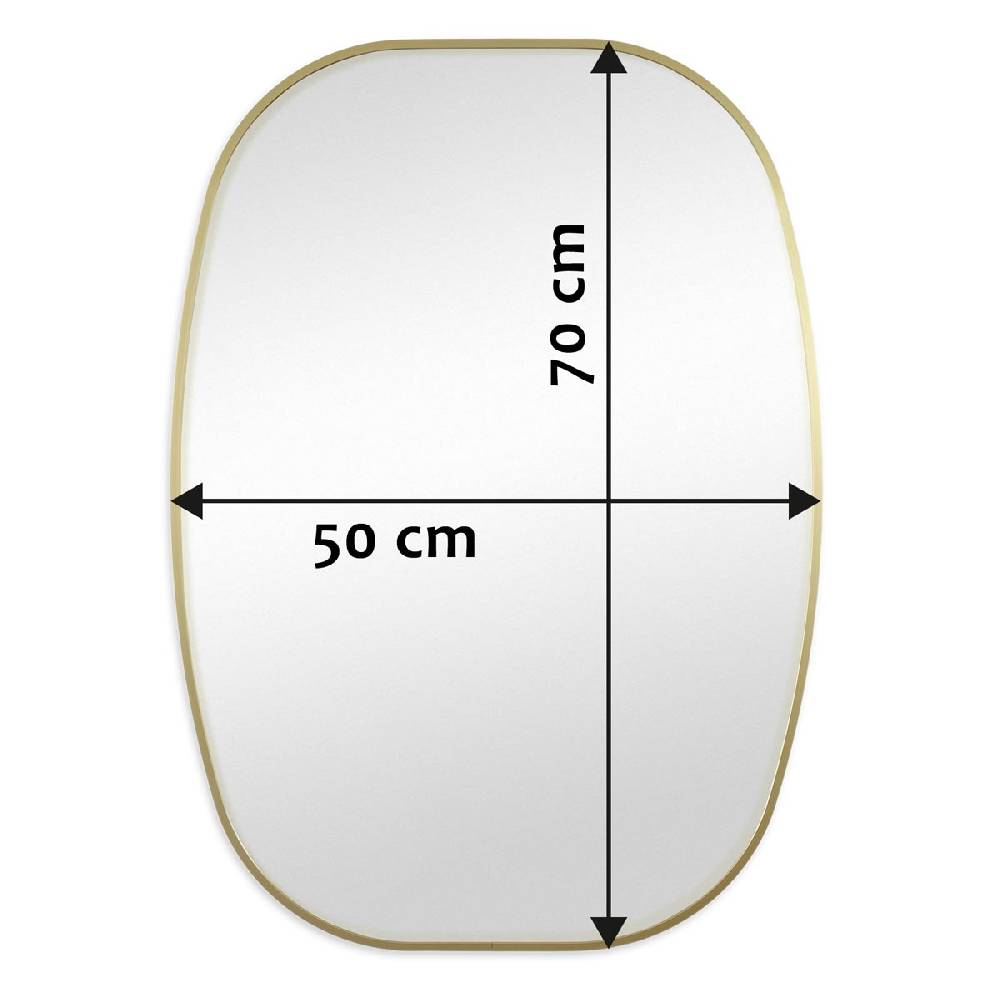 Photolini B-WARE: Spiegel Oval Gold mit Metallrahmen 50x70 cm Online