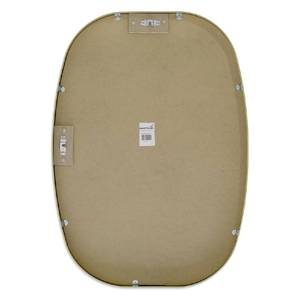 Photolini B-WARE: Spiegel Oval Gold mit Metallrahmen 50x70 cm Online