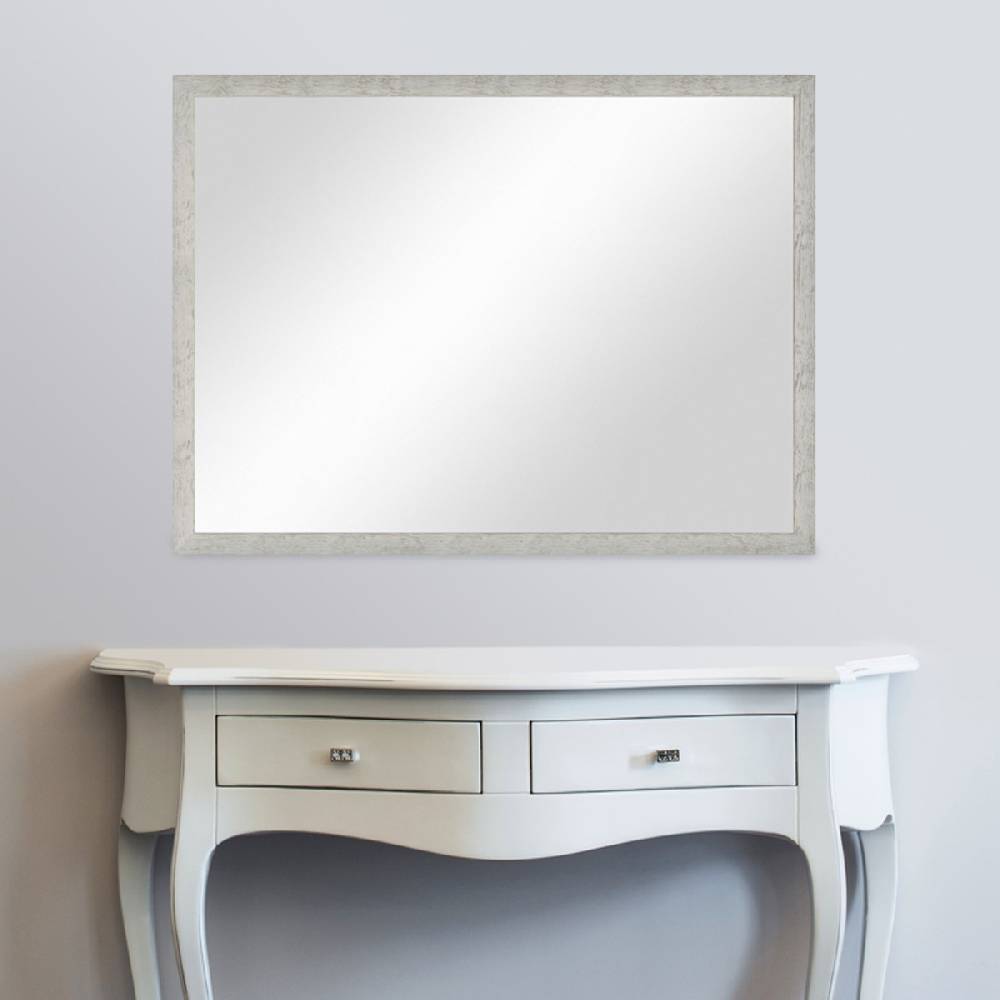 Photolini B-WARE: Wand-Spiegel 66x86 cm im Strandhaus-Stil Rustikal Grau / Spiegelfläche 60x80 cm Angebote