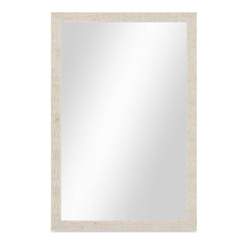 Photolini B-WARE: Wand-Spiegel 46x66 cm im Strandhaus-Stil Rustikal Weiß / Spiegelfläche 40x60 cm Schlussverkauf