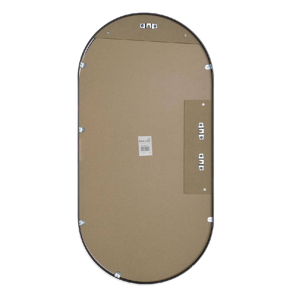 Photolini B-WARE: Spiegel oval schwarz 40x80 cm mit Metallrahmen Fabrikverkauf