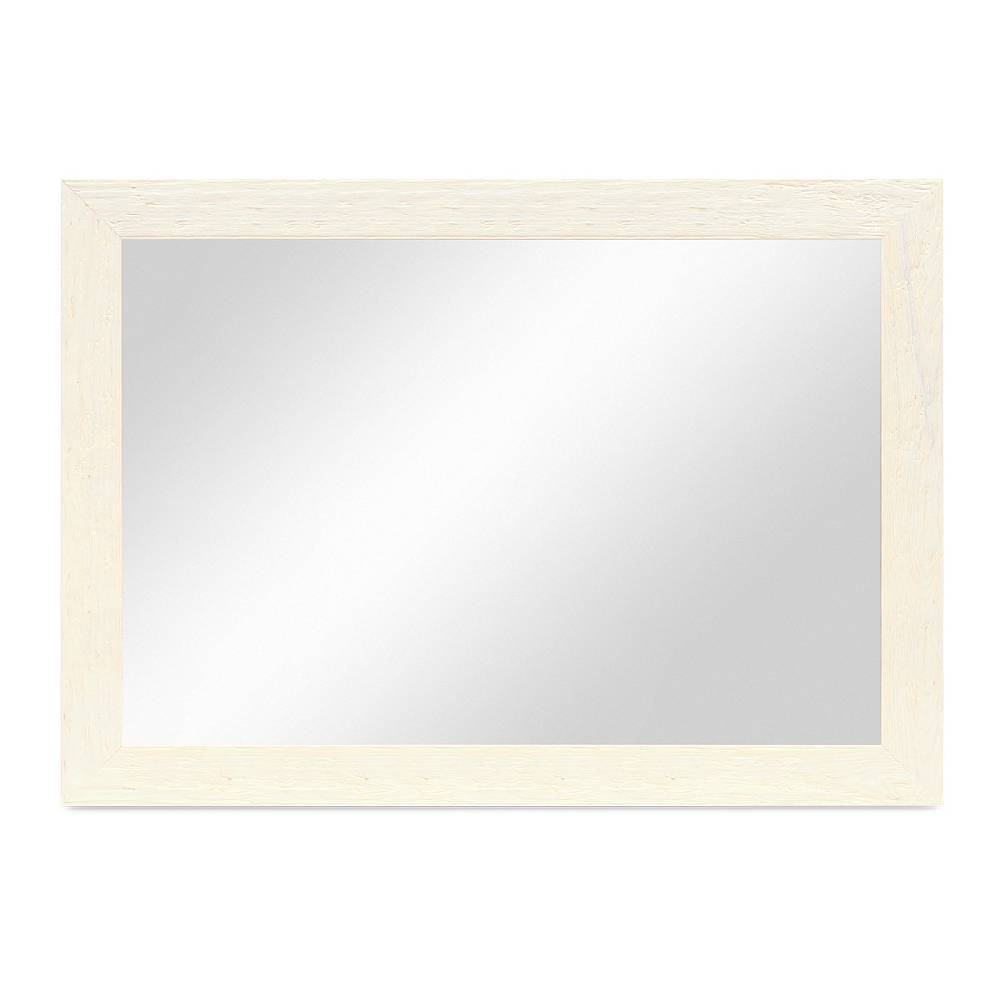 Photolini B-WARE: Wand-Spiegel 70x90 cm im Strandhaus-Stil Breit Weiß Rustikal / Spiegelfläche 60x80 cm Meist gekauft