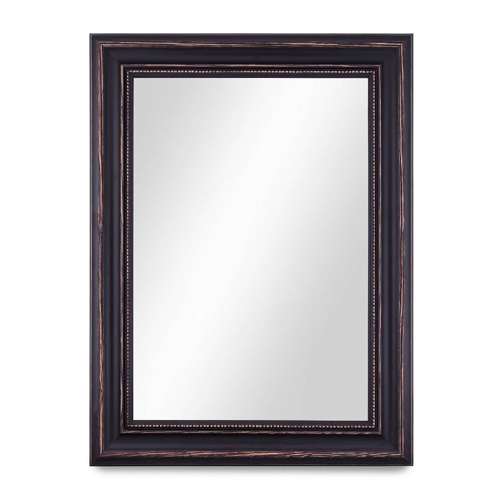 Photolini B-WARE: Wand-Spiegel 40x50 cm im Landhaus-Stil Dunkelbraun / Spiegelfläche 30x40 cm Limitierter Zeitrabatt