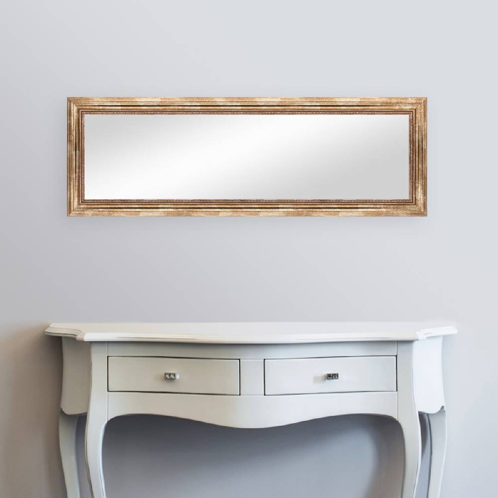 Photolini B-WARE: Wand-Spiegel 40x100 cm im Barock-Stil Gold / Spiegelfläche 30x90 cm Fabrik Onlineshop