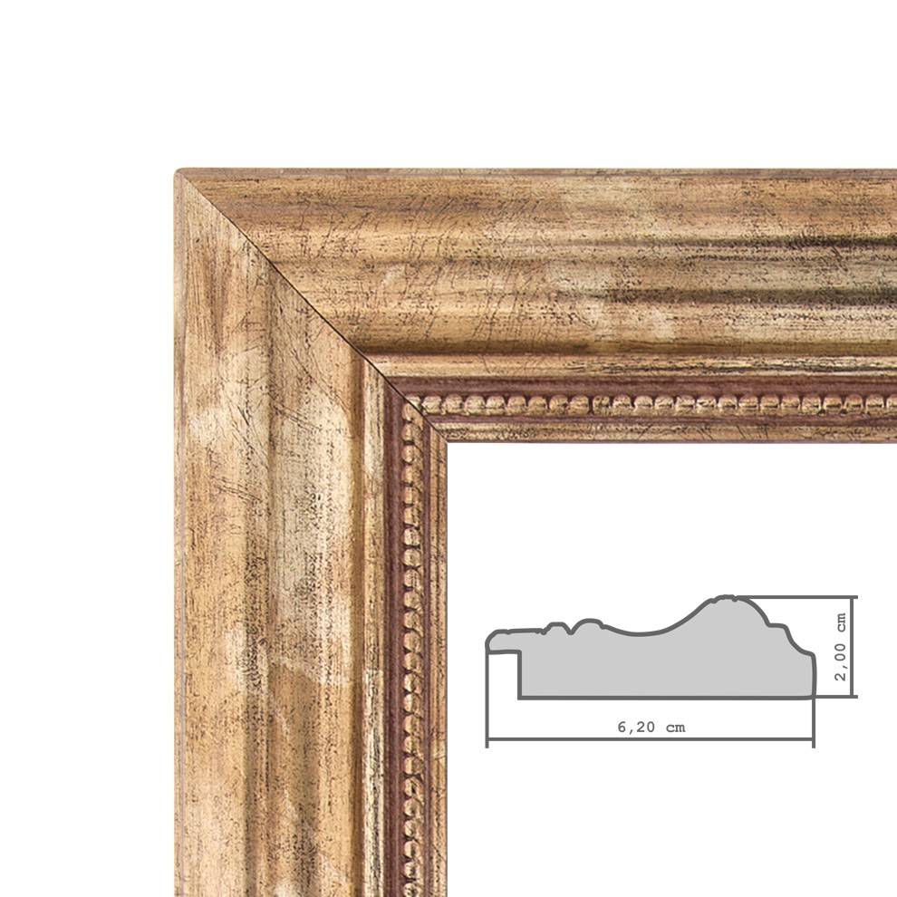 Photolini B-WARE: Wand-Spiegel 40x100 cm im Barock-Stil Gold / Spiegelfläche 30x90 cm Fabrik Onlineshop