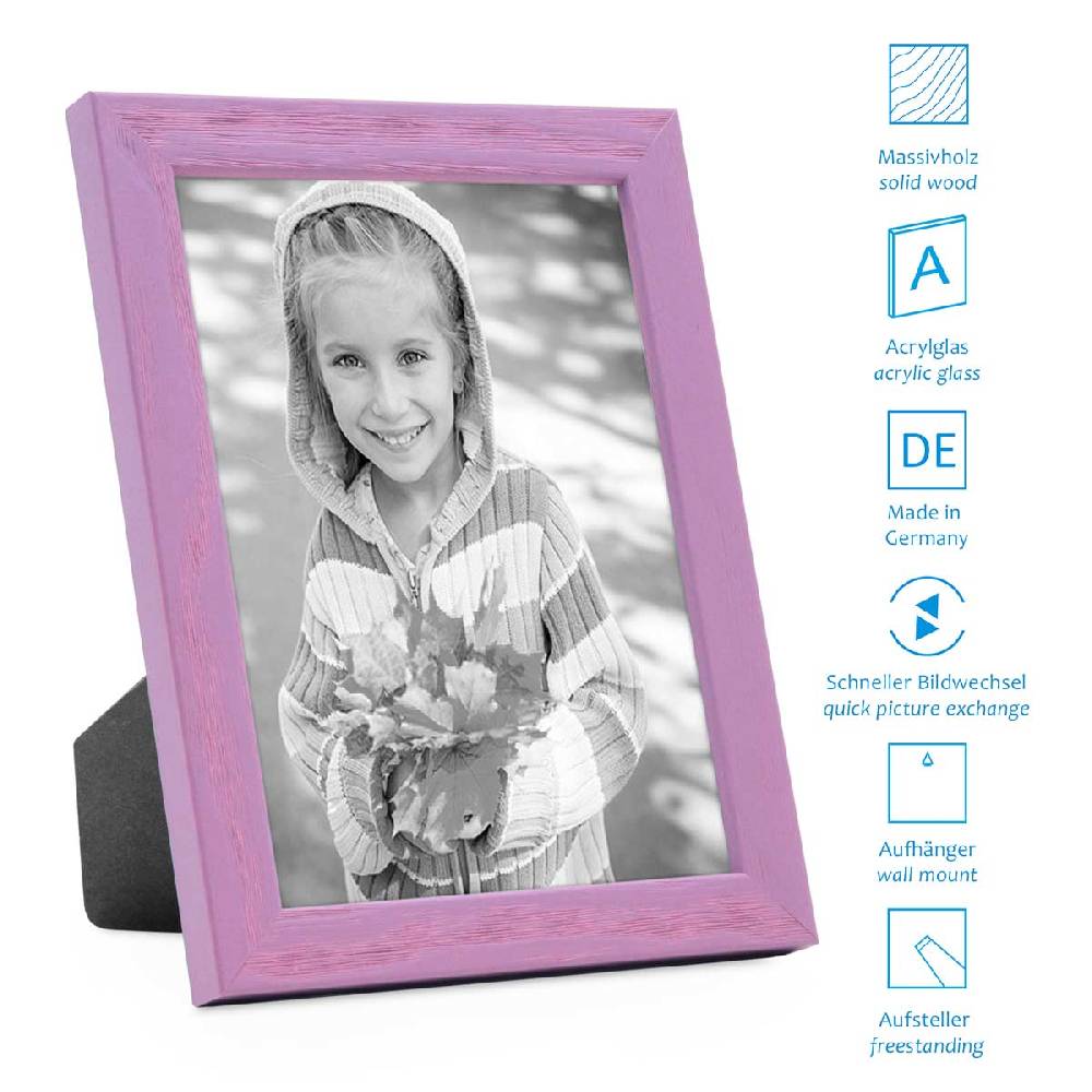 Photolini Bilderrahmen Lila mit Acrylglas 15x15 cm Jubiläumsangebot