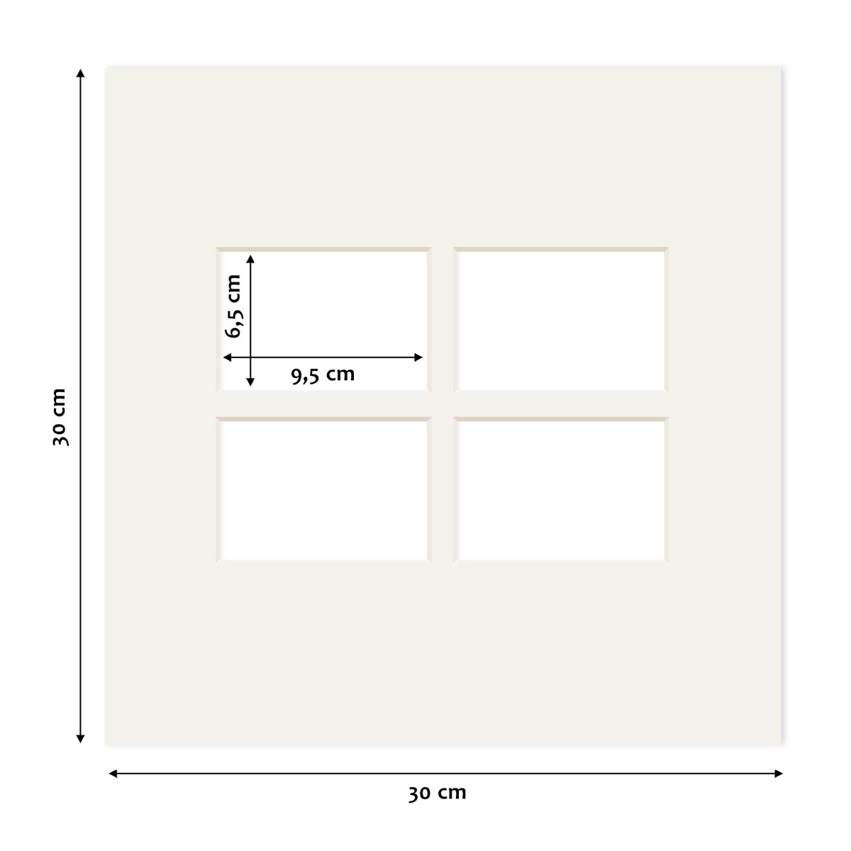 Photolini 5x Galerie-Passepartout Weiß 30x30 cm für 4 Bilder in 7x10 cm Blitzangebot