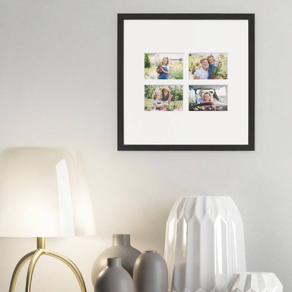 Photolini 5x Galerie-Passepartout Weiß 30x30 cm für 4 Bilder in 7x10 cm Blitzangebot