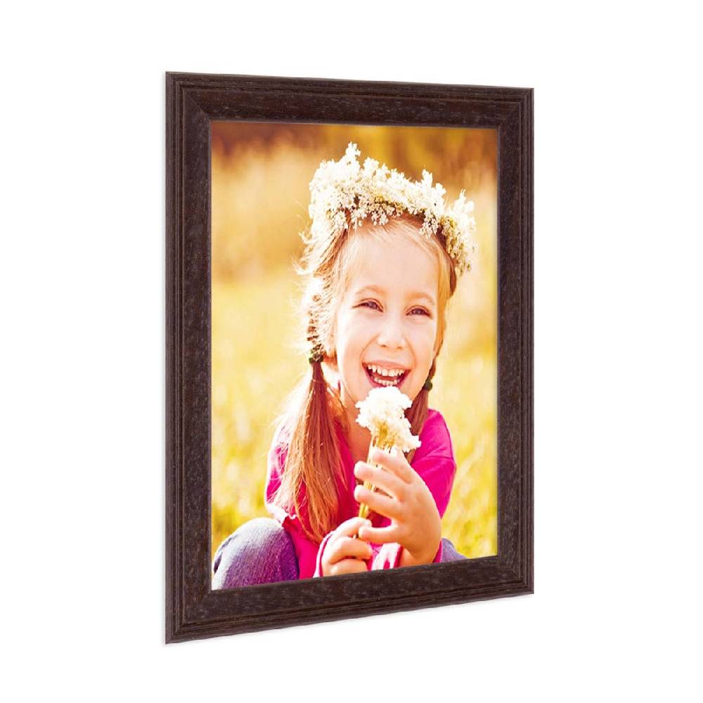 Photolini 3er Set Landhaus-Bilderrahmen 18x24 cm Nuss Modern Massivholz Saisonale Angebote