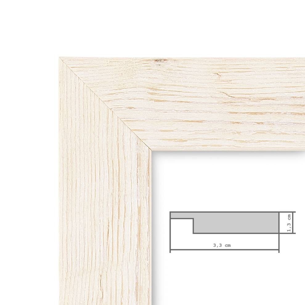 Photolini 5er Bilderrahmen-Set 20x25 cm Strandhaus Weiß Rustikal Massivholz Echtglas Räumungsverkauf
