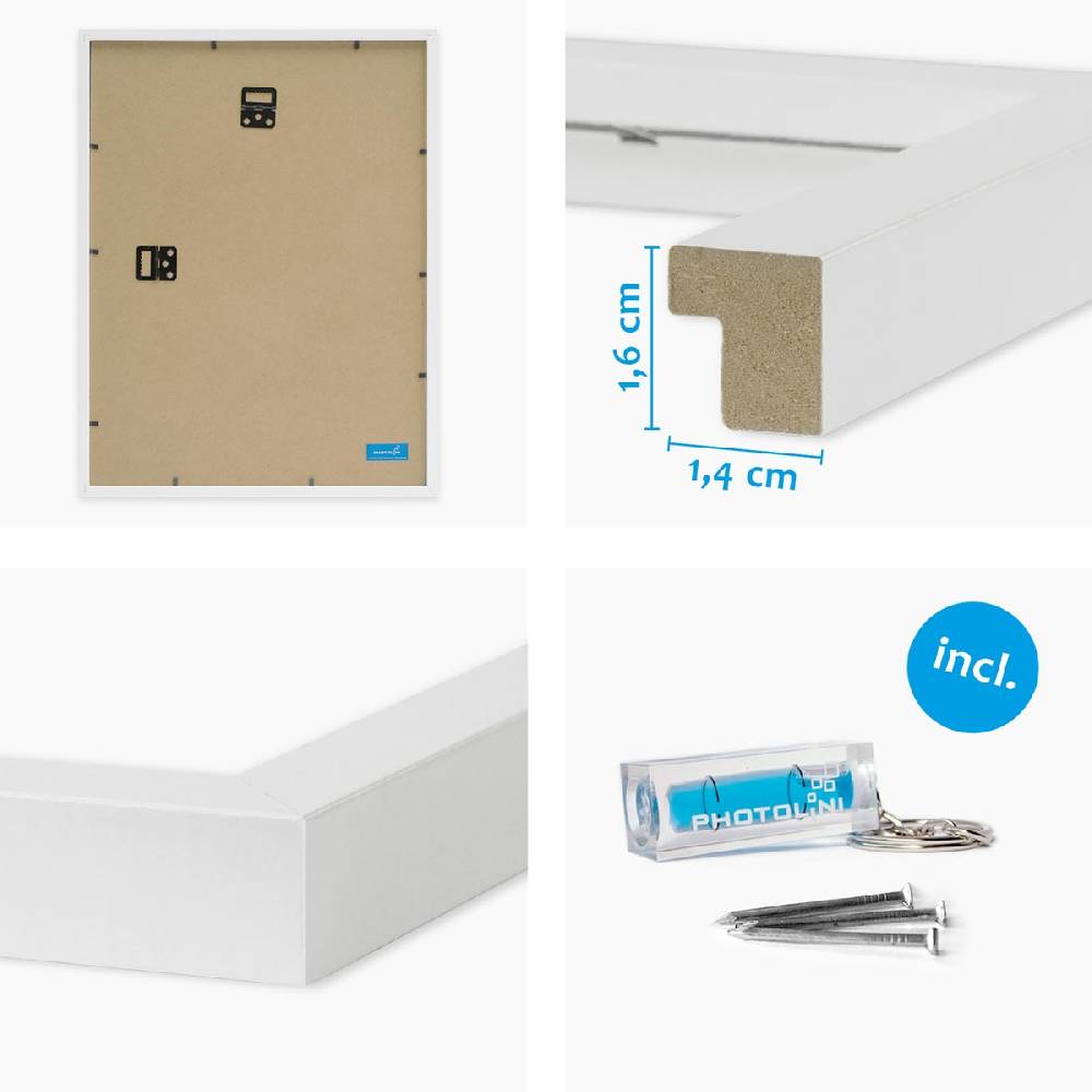 Photolini 6er Set Poster-Bilderrahmen 40x50 cm Modern Weiß MDF mit Passepartout JETZT KAUFEN