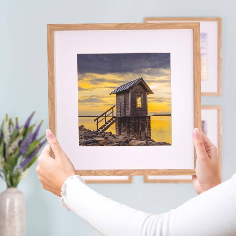 Photolini 4er Set Poster-Bilderrahmen 30x30 cm Modern Natur MDF mit Passepartout Neueste Stile
