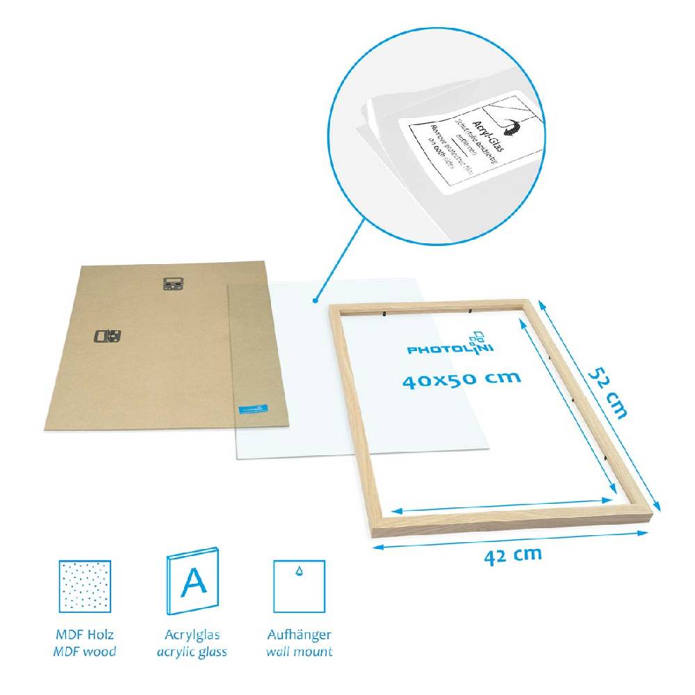 Photolini 6er Set Poster-Bilderrahmen 40x50 cm Modern Natur MDF mit Passepartout Letzter Tag