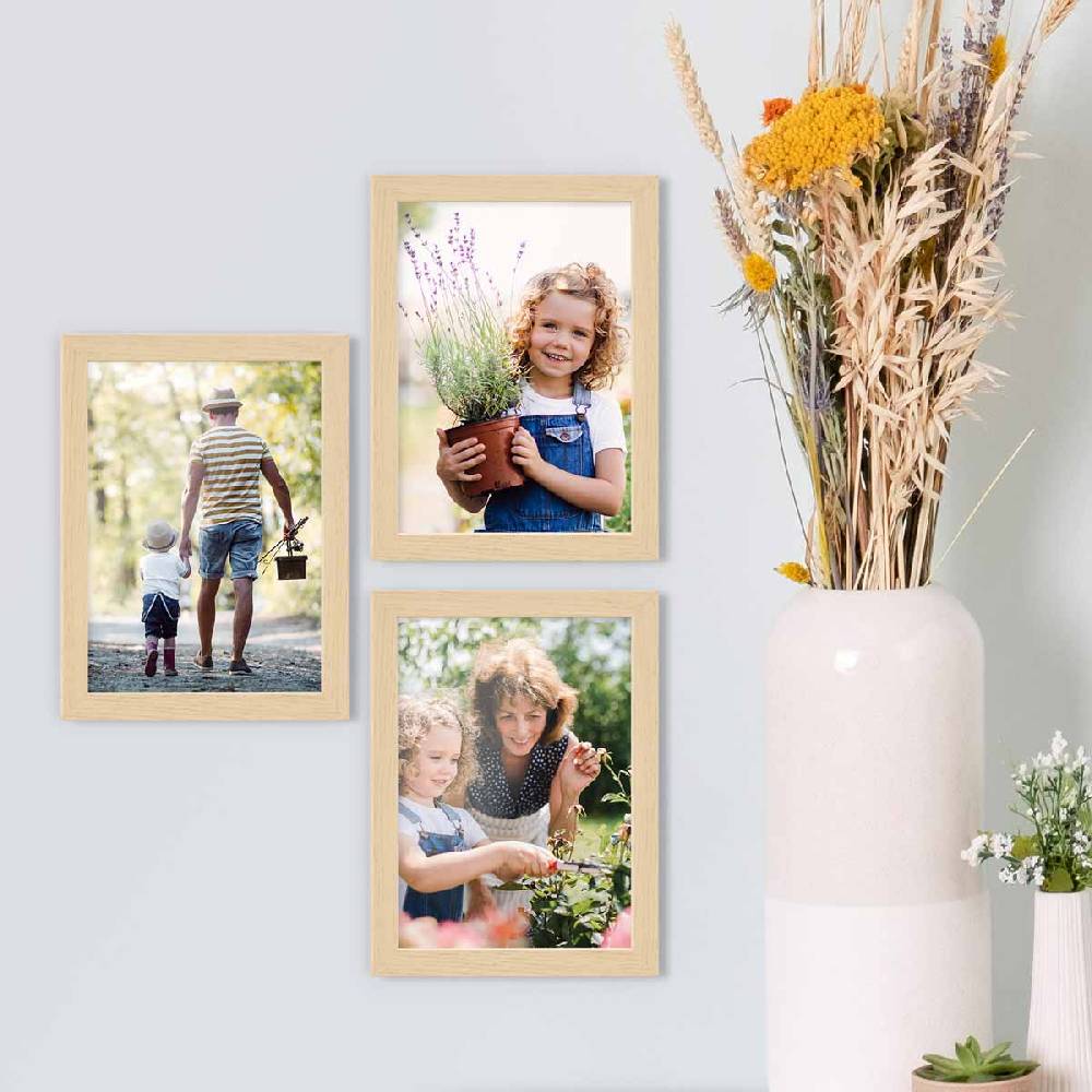 Photolini 10er Bilderrahmen-Set 13x18 cm Modern Natur aus MDF mit Acrylglas Begrenzt auf 3 Tage