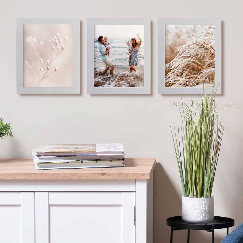 Photolini 10er Bilderrahmen-Set breit 20x25 cm Silber, MDF-Holz | Acrylglas Black Friday Preise