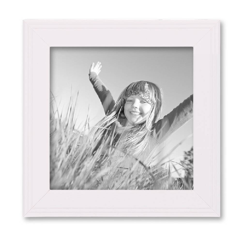 Photolini 5er Set Bilderrahmen Landhaus 10x10 cm Weiß Massivholz 50% Rabatt für begrenzte Zeit