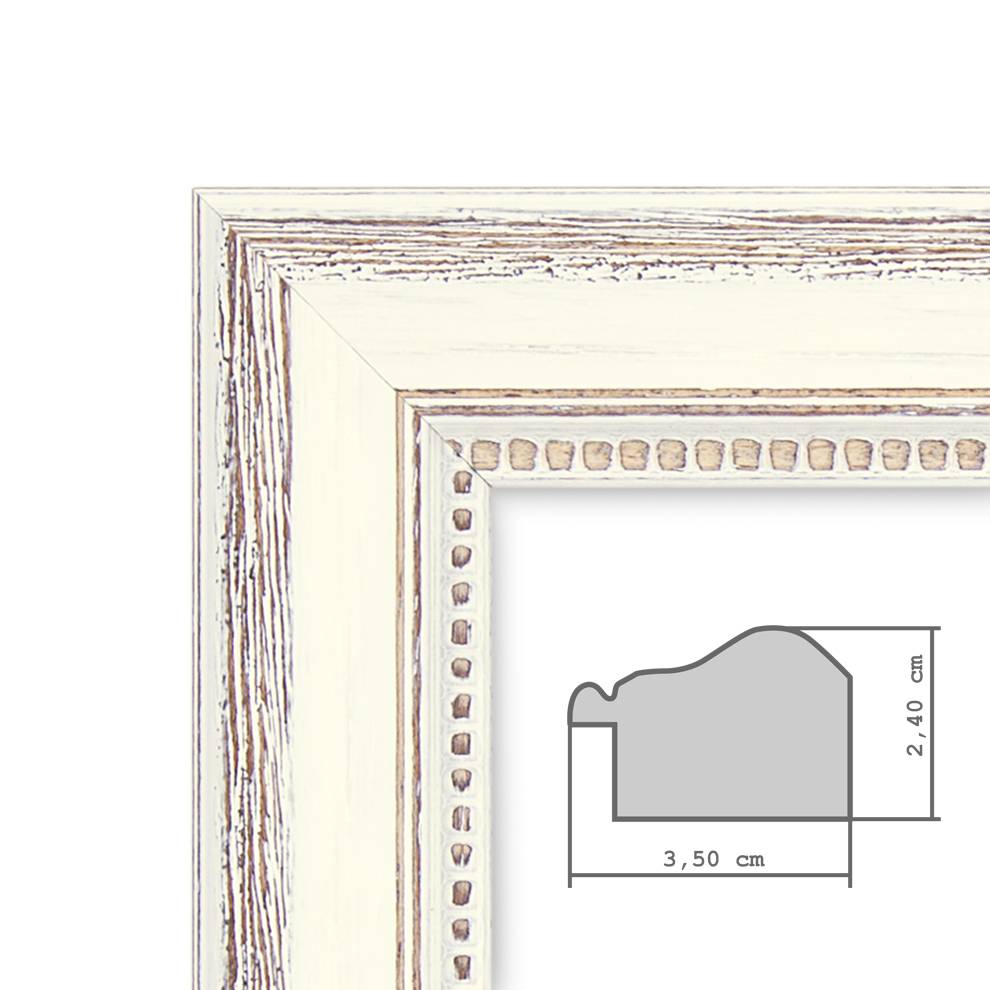 Photolini 2er Set Bilderrahmen quadratisch 30x30 cm Shabby-Chic Landhaus-Stil Weiss Holz Verkauf