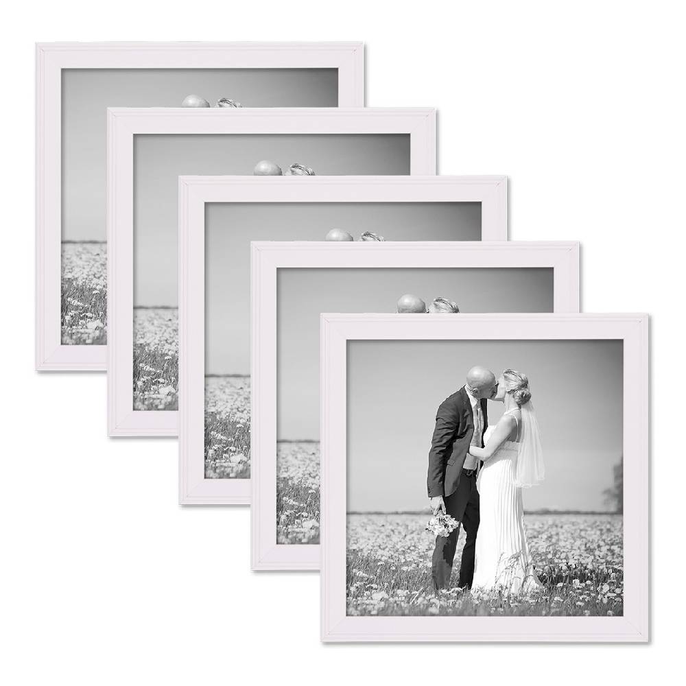 Photolini 5er Set Landhaus-Bilderrahmen 20x20 cm Weiß Meist gekauft